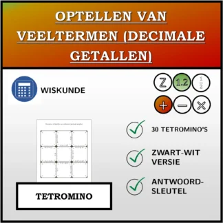 Tetromino: Optellen van veeltermen (decimale getallen)