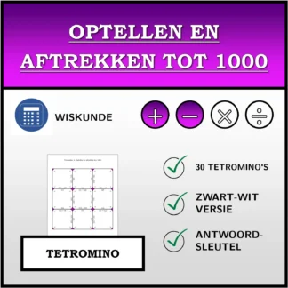 Tetromino: Optellen en aftrekken tot 1000