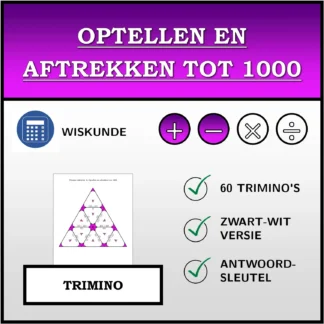 Trimino: Optellen en aftrekken tot 1000