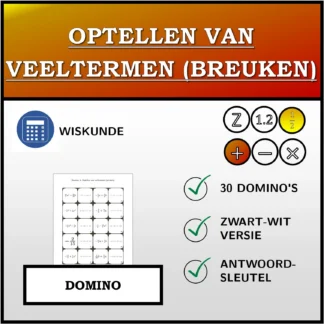 Domino: Optellen van veeltermen (breuken)
