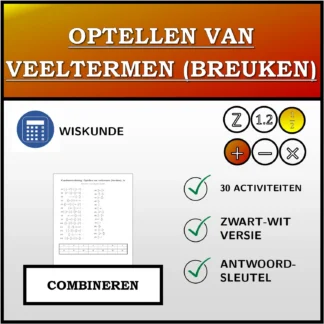 Combineeroefening: Optellen van veeltermen (breuken)