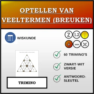 Trimino: Optellen van veeltermen (breuken)