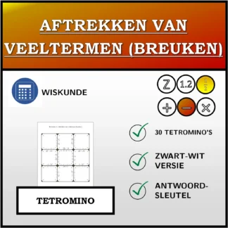 Tetromino: Aftrekken van veeltermen (breuken)