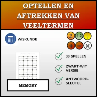 Memory: Optellen en aftrekken van veeltermen