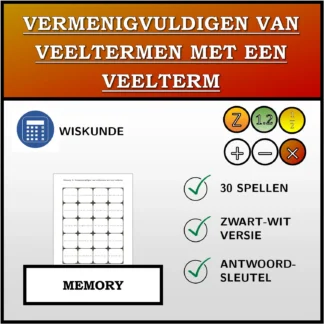 Memory: Vermenigvuldigen van veeltermen met een veelterm