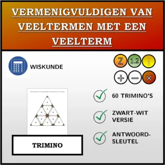 Trimino: Vermenigvuldigen van veeltermen met een veelterm