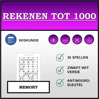 Memory: Rekenen tot 1000
