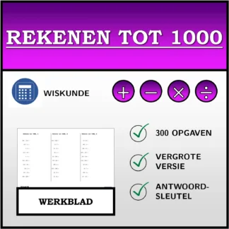 Werkblad: Rekenen tot 1000
