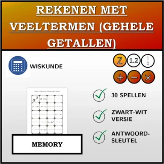 Memory: Rekenen met veeltermen (gehele getallen)