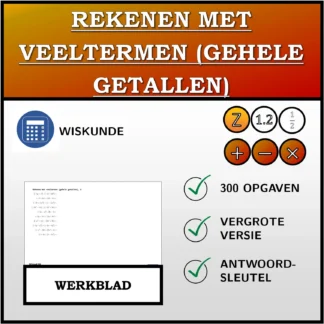 Werkblad: Rekenen met veeltermen (gehele getallen)