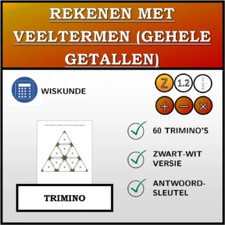 Trimino: Rekenen met veeltermen (gehele getallen)