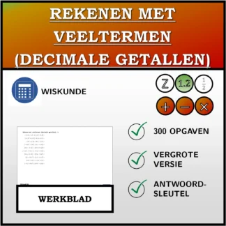 Werkblad: Rekenen met veeltermen (decimale getallen)