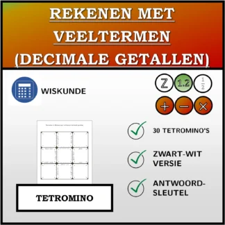 Tetromino: Rekenen met veeltermen (decimale getallen)