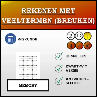 Memory: Rekenen met veeltermen (breuken)