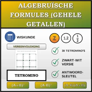 Tetromino: Algebruïsche formules (gehele getallen), vereenvoudiging