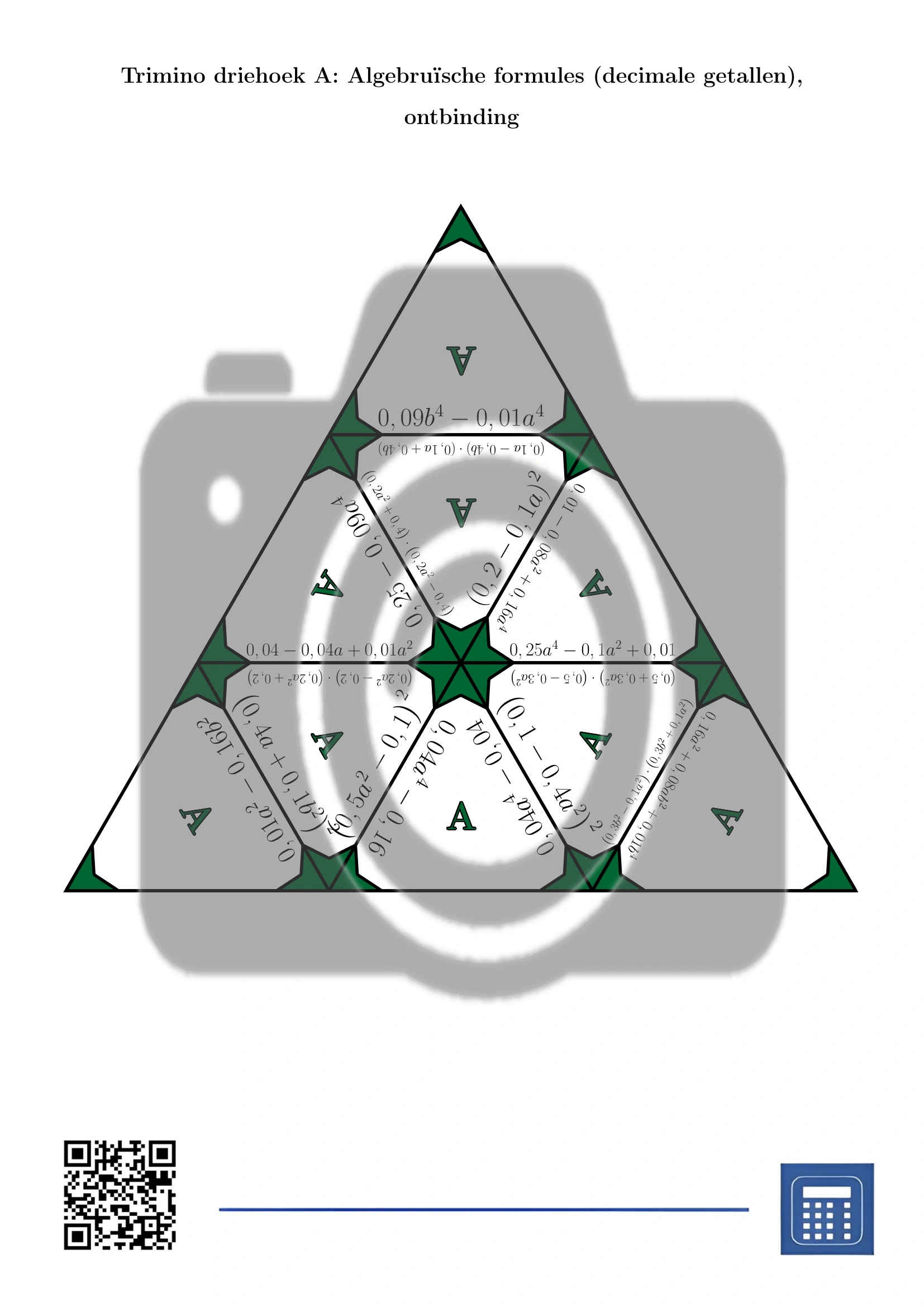 Trimino: Algebruïsche formules (decimale getallen), ontbinding - Afbeelding 2