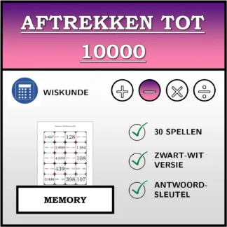 Memory: Aftrekken tot 10000