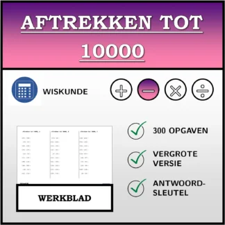 Werkblad: Aftrekken tot 10000