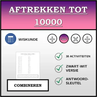 Combineeroefening: Aftrekken tot 10000