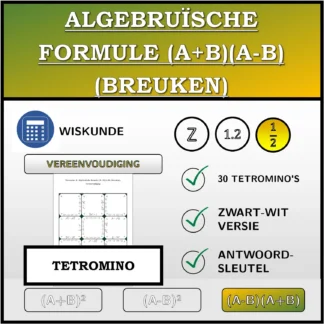 Tetromino: Algebruïsche formule (A+B)(A-B) (breuken), vereenvoudiging