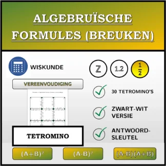 Tetromino: Algebruïsche formules (breuken), vereenvoudiging