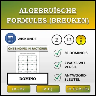 Domino: Algebruïsche formules (breuken), ontbinding