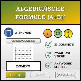 Domino: Algebruïsche formule (A+B)², vereenvoudiging