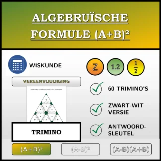 Trimino: Algebruïsche formule (A+B)², vereenvoudiging