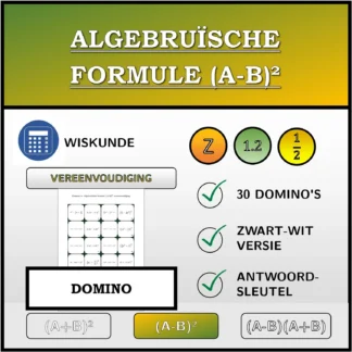 Domino: Algebruïsche formule (A-B)², vereenvoudiging