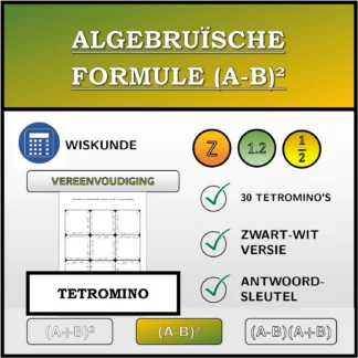 Tetromino: Algebruïsche formule (A-B)², vereenvoudiging