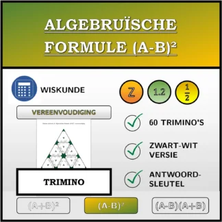 Trimino: Algebruïsche formule (A-B)², vereenvoudiging