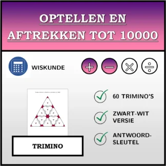Trimino: Optellen en aftrekken tot 10000