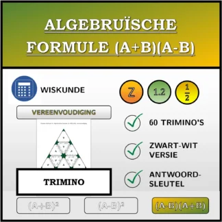 Trimino: Algebruïsche formule (A+B)(A-B), vereenvoudiging