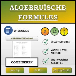 Combineeroefening: Algebruïsche formules, vereenvoudiging