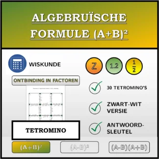 Tetromino: Algebruïsche formule (A+B)², ontbinding