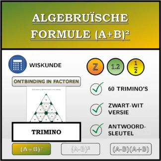 Trimino: Algebruïsche formule (A+B)², ontbinding