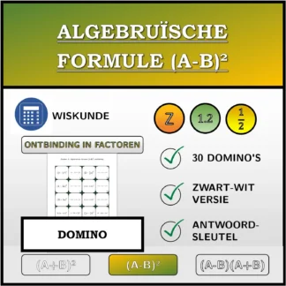 Domino: Algebruïsche formule (A-B)², ontbinding