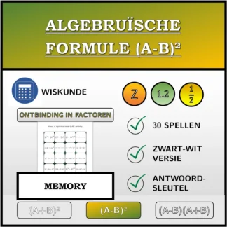 Memory: Algebruïsche formule (A-B)², ontbinding