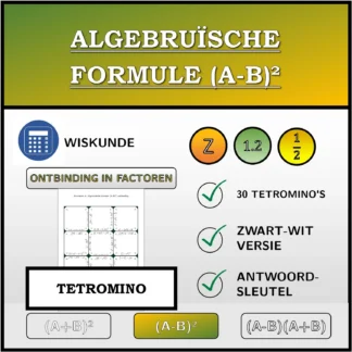 Tetromino: Algebruïsche formule (A-B)², ontbinding