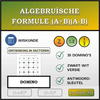 Domino: Algebruïsche formule (A+B)(A-B), ontbinding