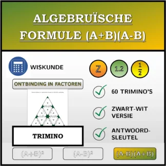 Trimino: Algebruïsche formule (A+B)(A-B), ontbinding