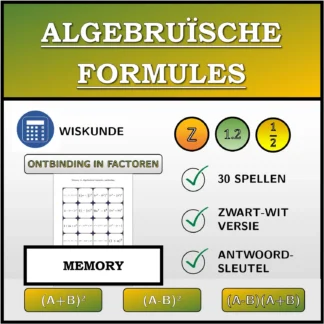 Memory: Algebruïsche formules, ontbinding