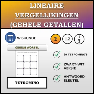 Tetromino: Lineaire vergelijkingen (gehele getallen), gehele oplossing