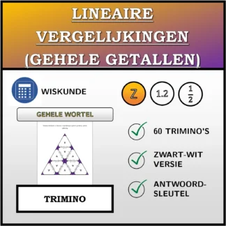 Trimino: Lineaire vergelijkingen (gehele getallen), gehele oplossing
