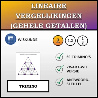 Trimino: Lineaire vergelijkingen (gehele getallen)