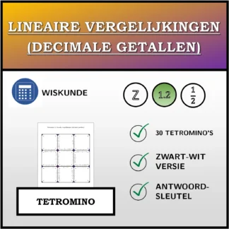 Tetromino: Lineaire vergelijkingen (decimale getallen)
