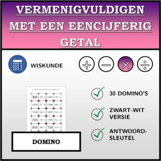 Domino: Vermenigvuldigen met een eencijferig getal