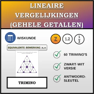 Trimino: Lineaire vergelijkingen (gehele getallen), equivalente transformatie (vermenigvuldigen, delen)
