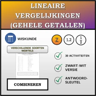 Combineeroefening: Lineaire vergelijkingen (gehele getallen), verschillende soorten oplossingen