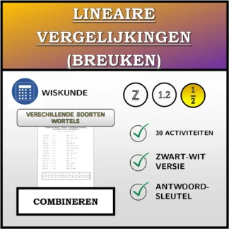 Combineeroefening: Lineaire vergelijkingen (breuken), verschillende soorten oplossingen